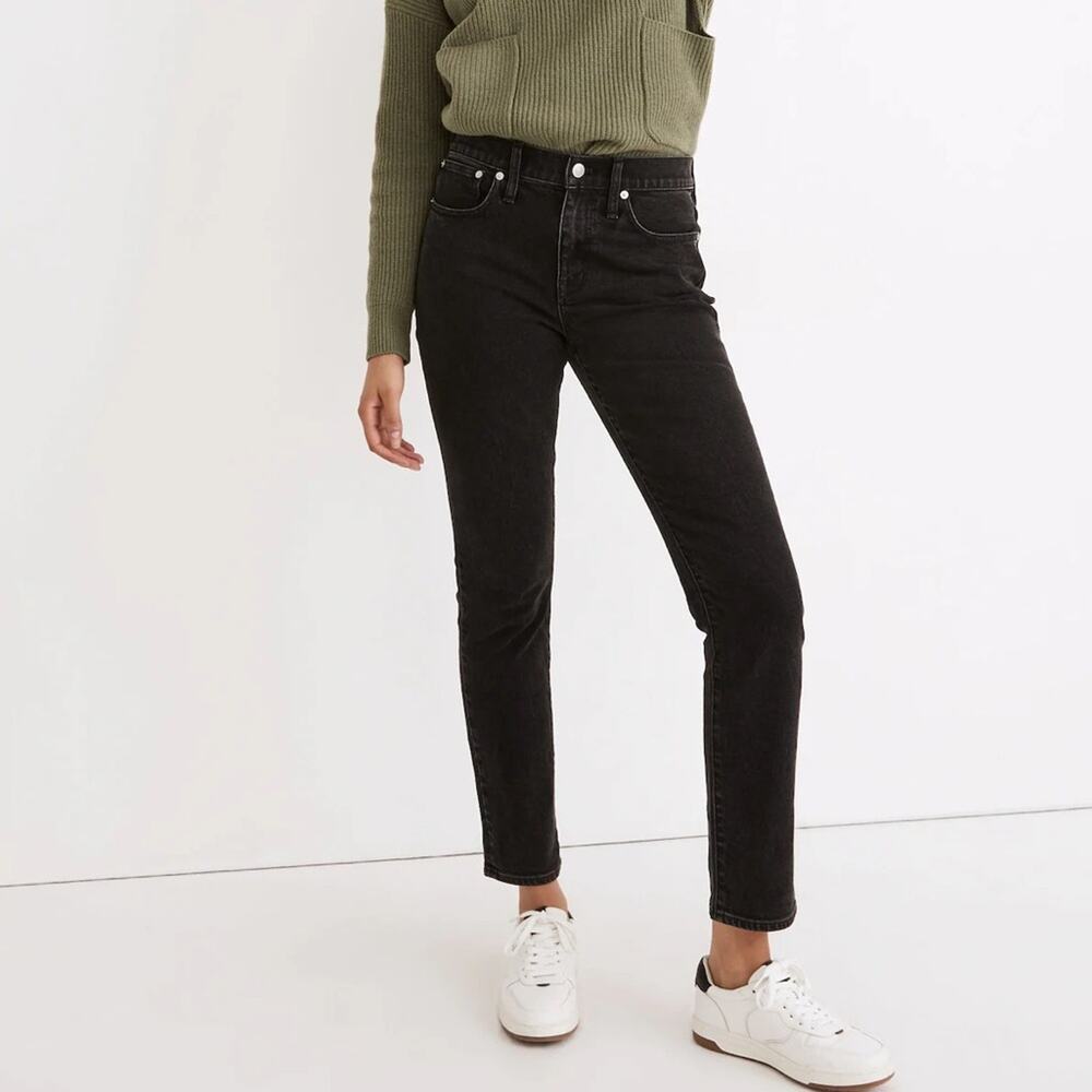 Madewell Tomboy Straight Black Wash Denim High Rise Jeans Size 25
